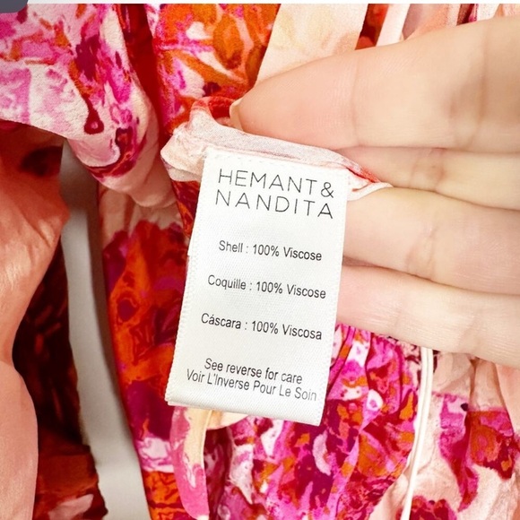 NWT Hemant & Nandita Dali Bohemian Floral Elegant Kaftan Maxi Dress Size Medium - Picture 14 of 14